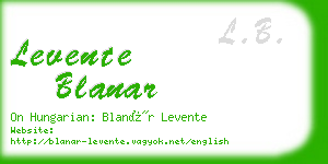 levente blanar business card